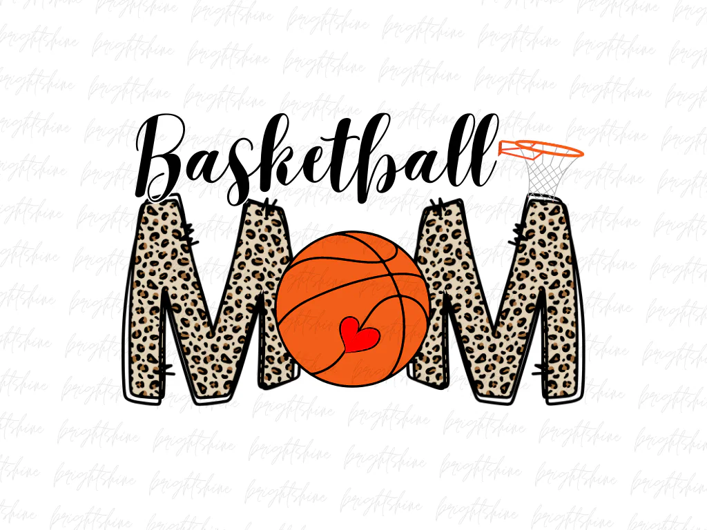 Basketball Mom PNG Leopard Design Sublimation