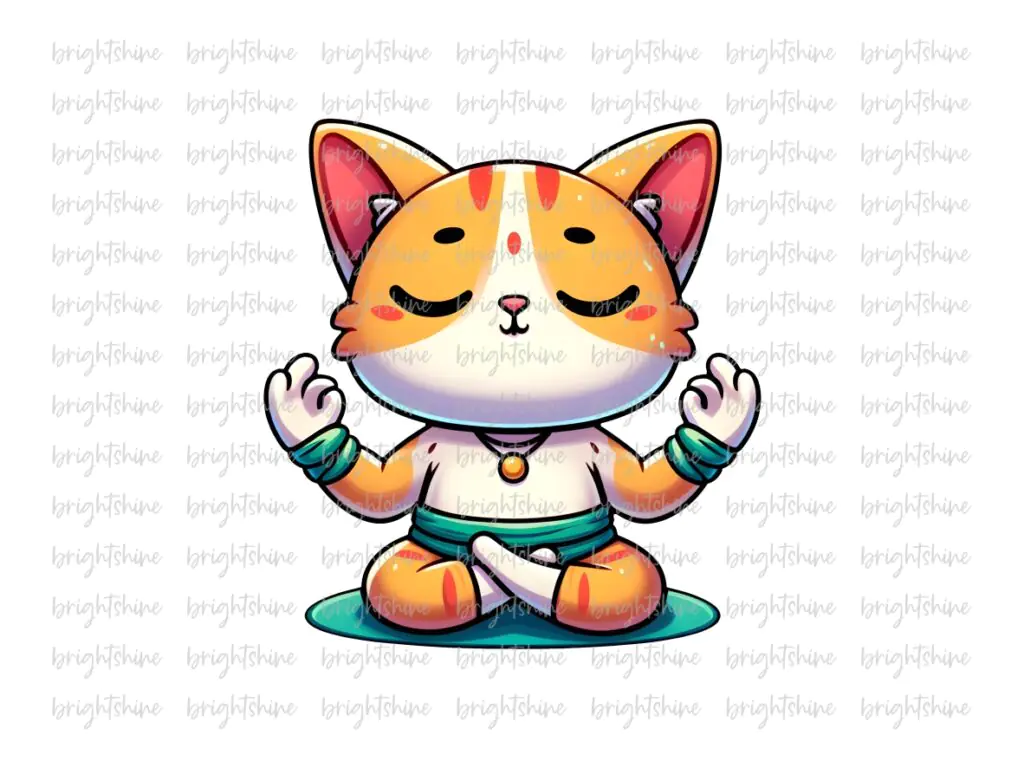 Cute Sublimation Design for Yoga, Cat PNG