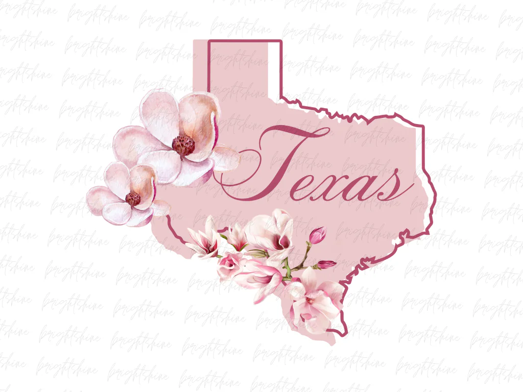 Texas Magnolia Flower PNG, Sublimation Design Download