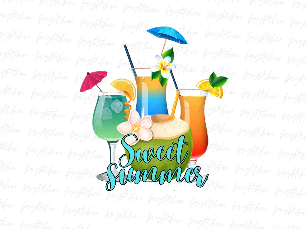 Sweet Summer Drinks PNG T-Shirt Design