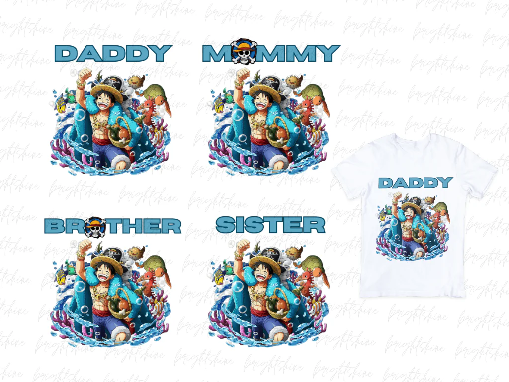 T-Shirt Family One Piece PNG Sublimation