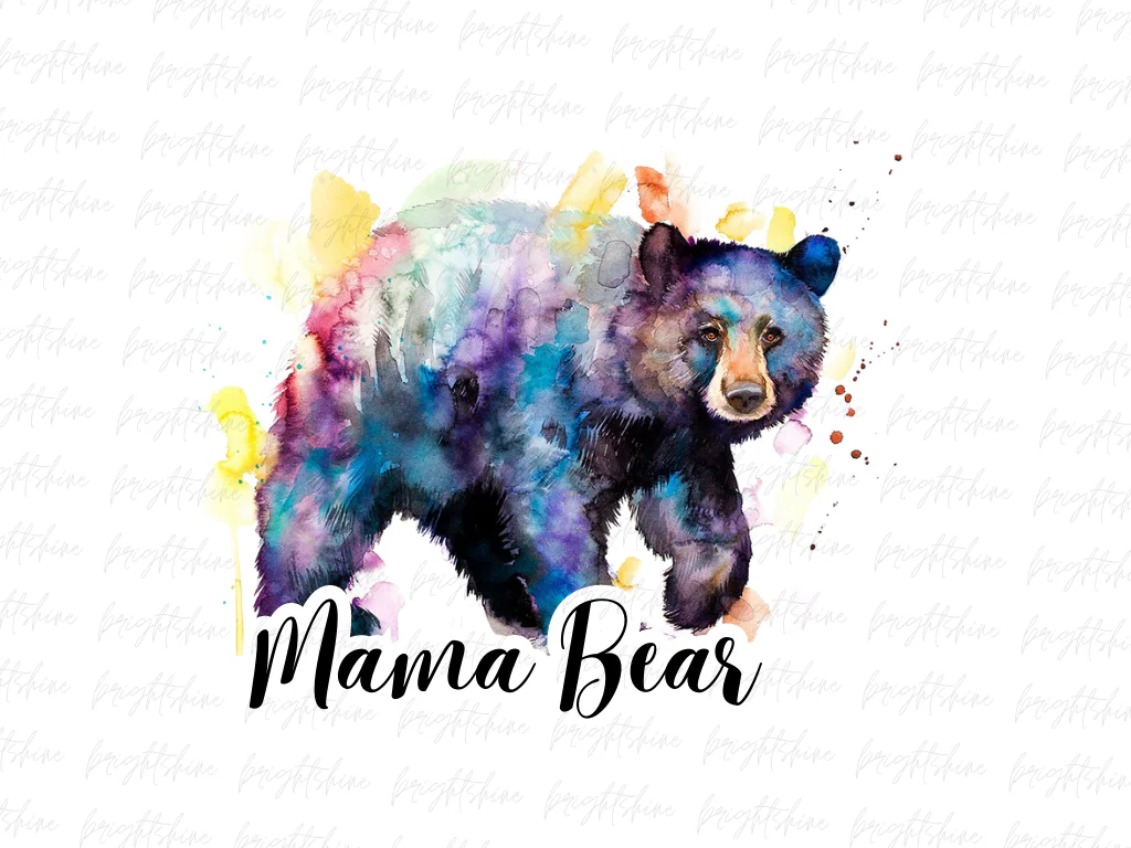 Mama Bear Colourful PNG Clipart Graphic