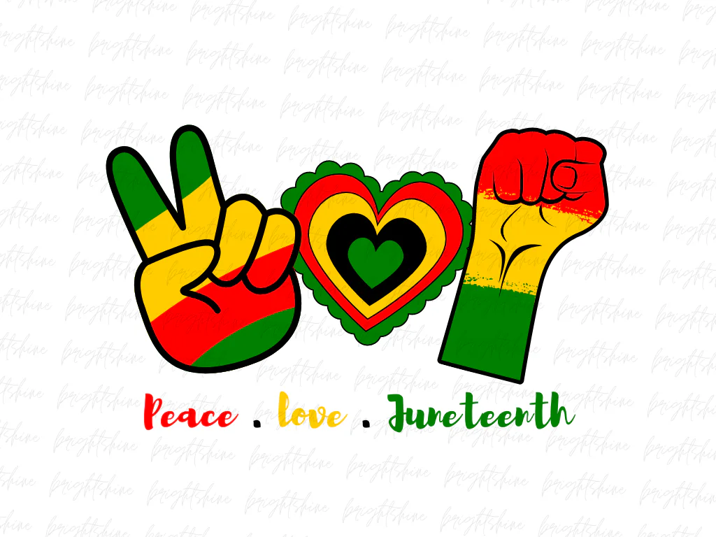 Peace Love Juneteenth PNG Design