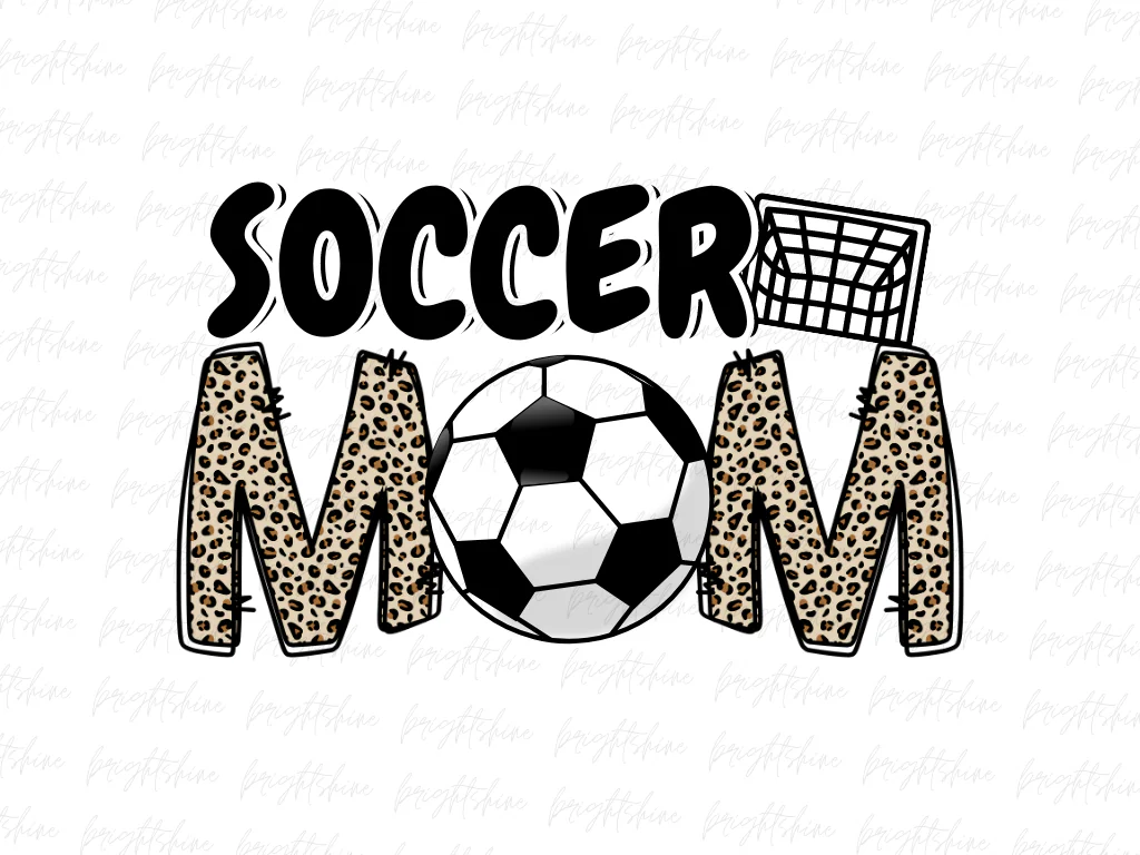 Soccer Mom PNG Design Sublimation Design Leopard