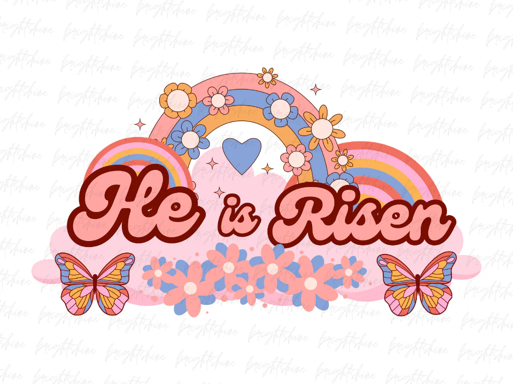 He is Risen Retro Sublimation PNG Design