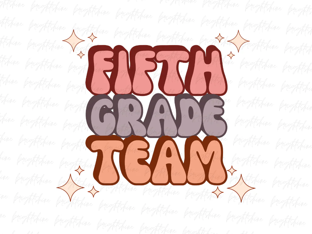 Fifth Grade Team Retro Groovy PNG