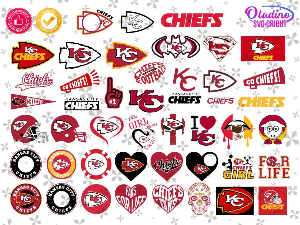 Kansas City Chiefs NFL SVG Files – Perfect for DIY Projects, Scrapbooking, and More