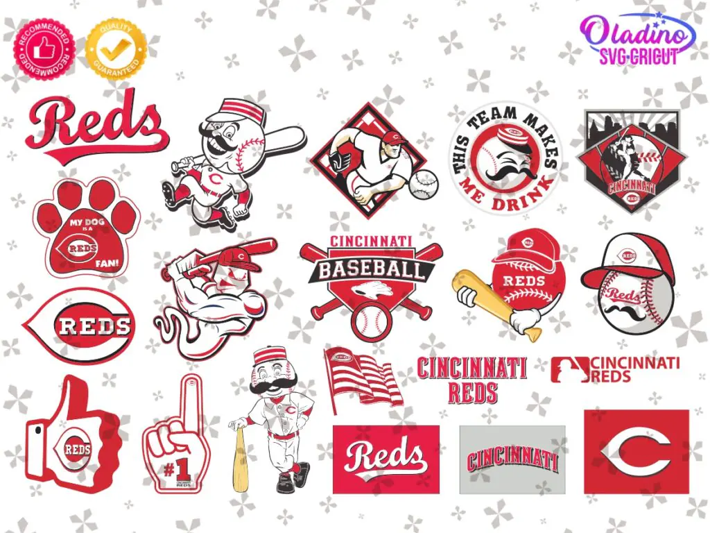 MLB Cincinnati Reds SVG Design, Digital Cut Files, Baseball Clipart PNG Vector