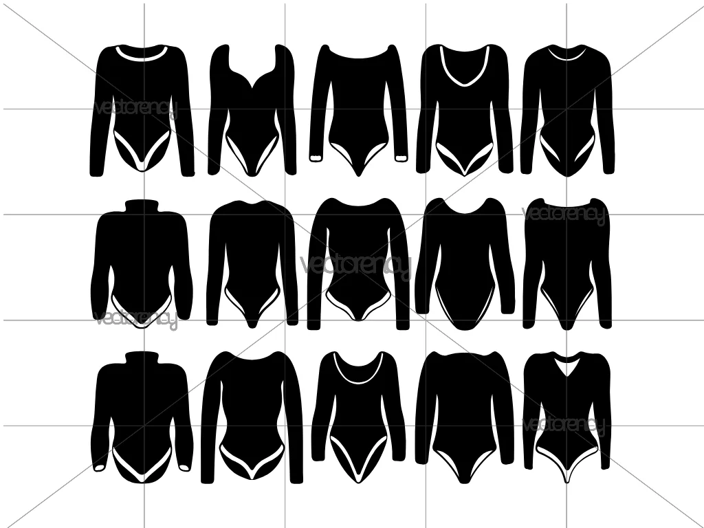 Long Swimsuit SVG Clipart