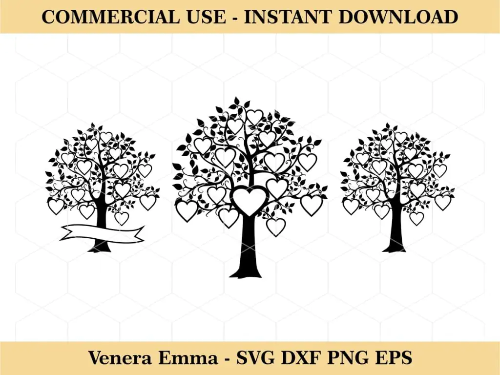 Hearts Family Tree SVG