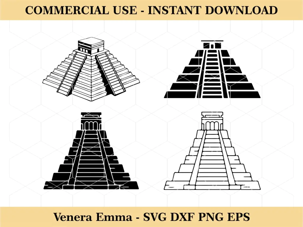 Chichen Itza SVG Chichen Itza Silhouette Vector