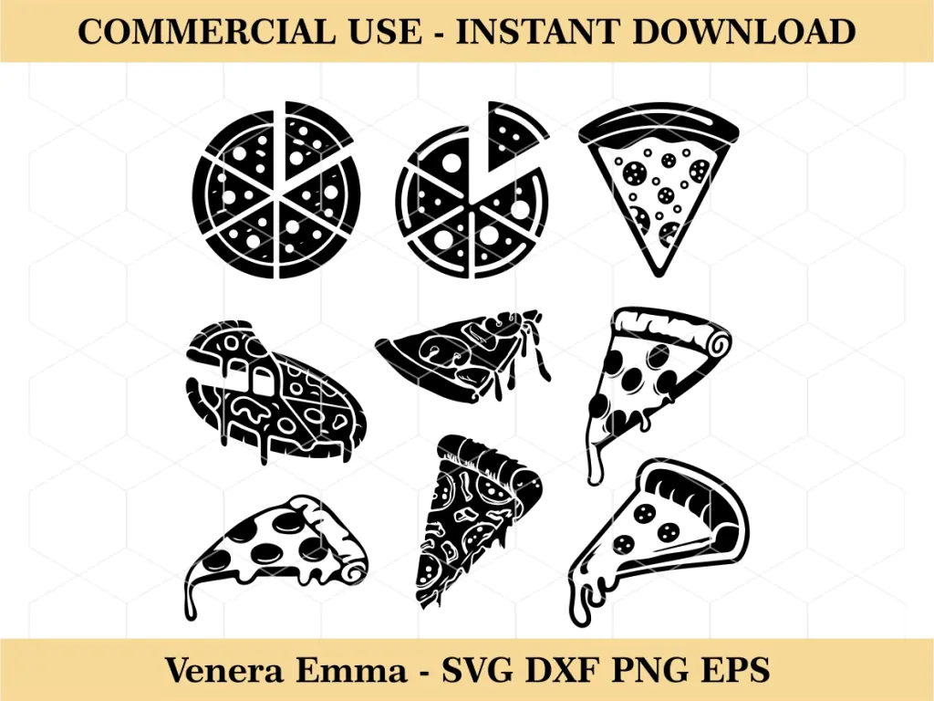 Pizza SVG, Pizza Silhouette, Pizza Slice SVG, Fastfood SVG, Pizza Lover