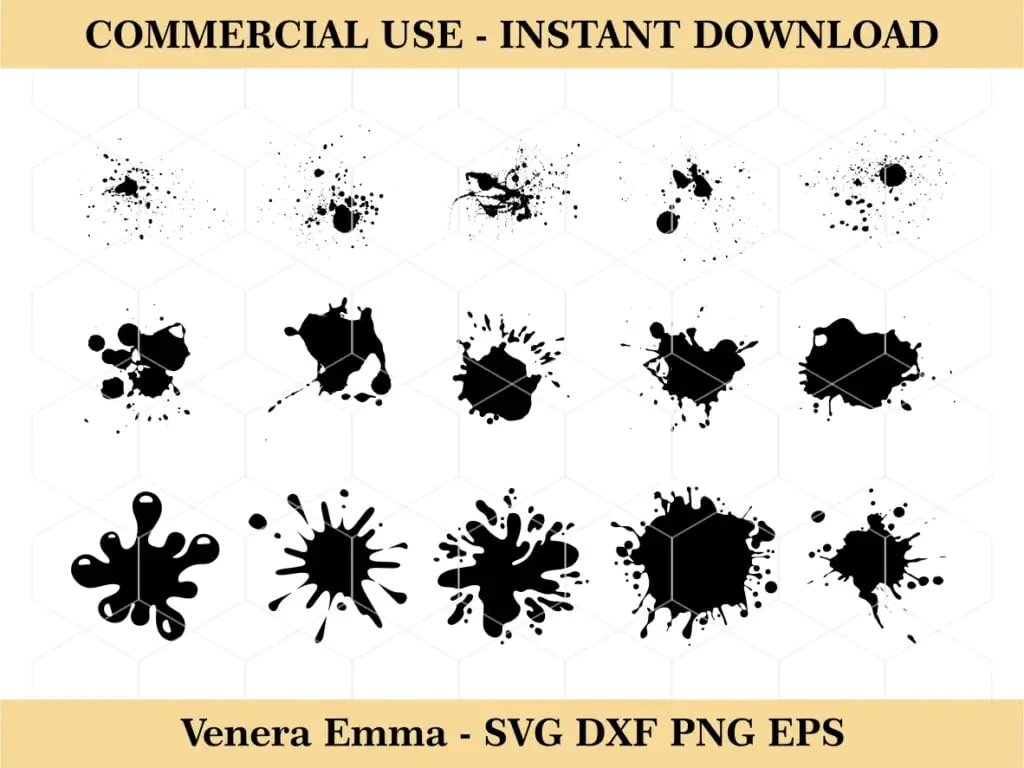 Paint Splatter SVG, Splatter Clipart, Splash Vector