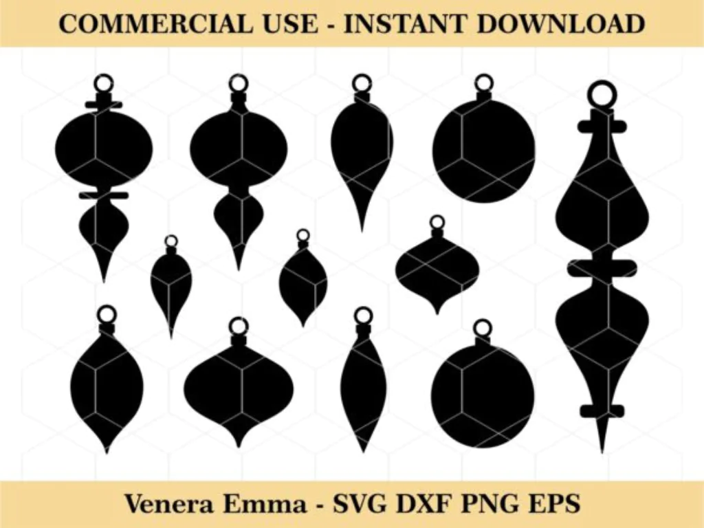 Christmas Baubles SVG Ornaments Decorations Shapes