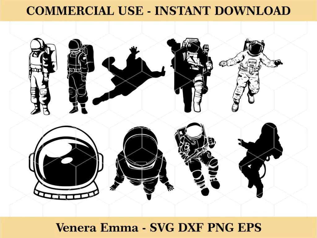 Astronauts SVG Vector Astronauts Silhouette Space Suit