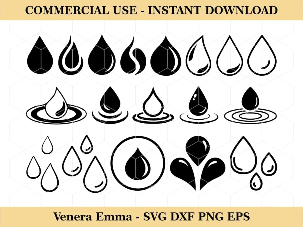 Water Droplet SVG, Water Drops SVG, Rain Drops