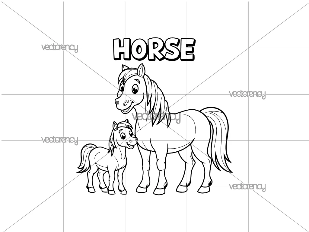 Horse Outline Clipart SVG Image