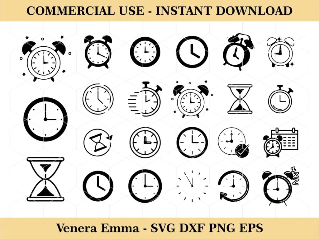 Clock SVG Bundle, Clock Face SVG, Watch SVG