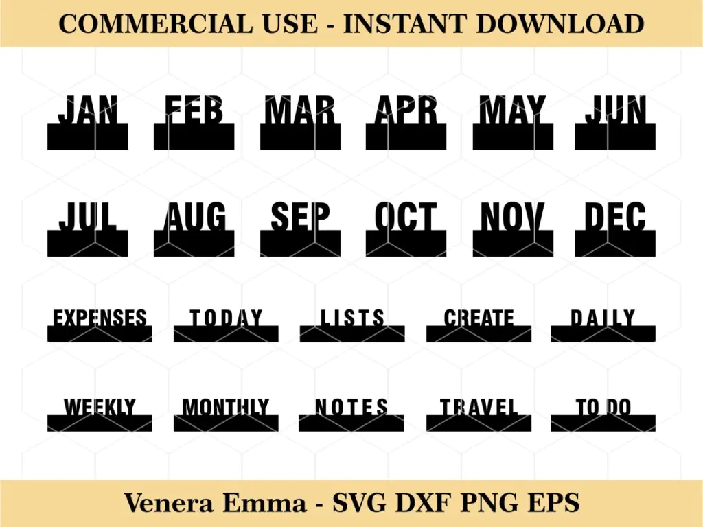 Journal Folder Tabs Planner Cut Files SVG DXF