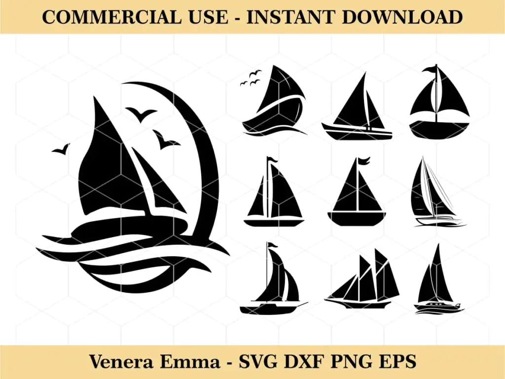 Sailing Boat, Sailboat SVG, Sailing Clipart, Sail Boat Cricut