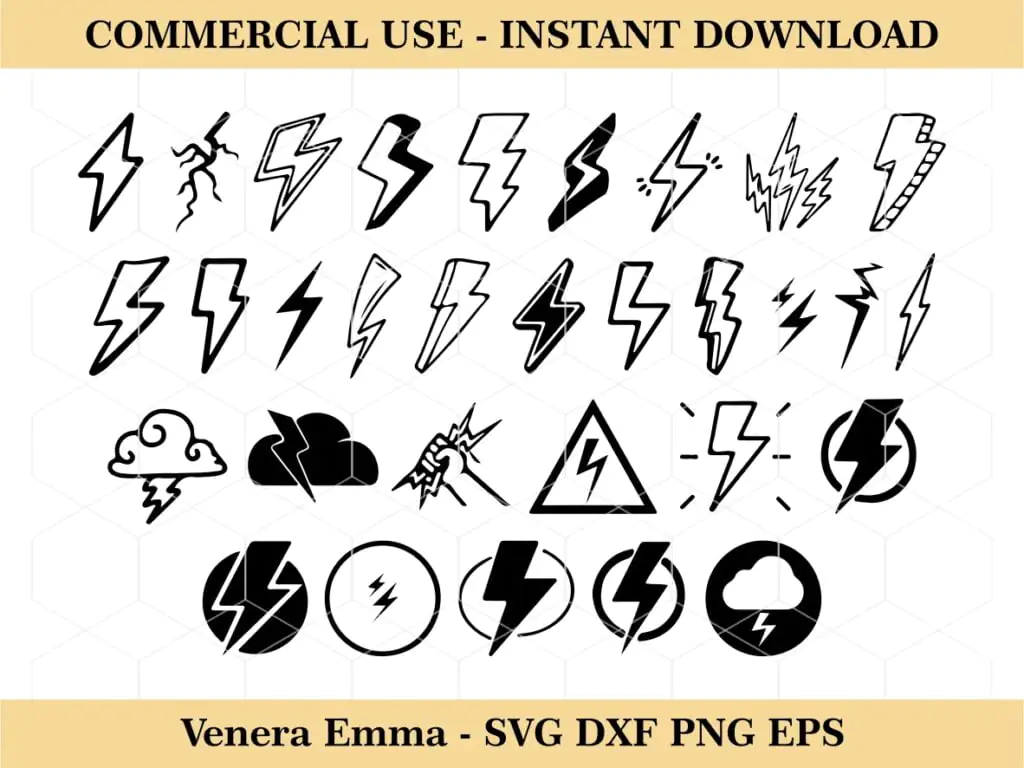 Lightning SVG, Flash Svg Bundle, Lightning Bolt SVG