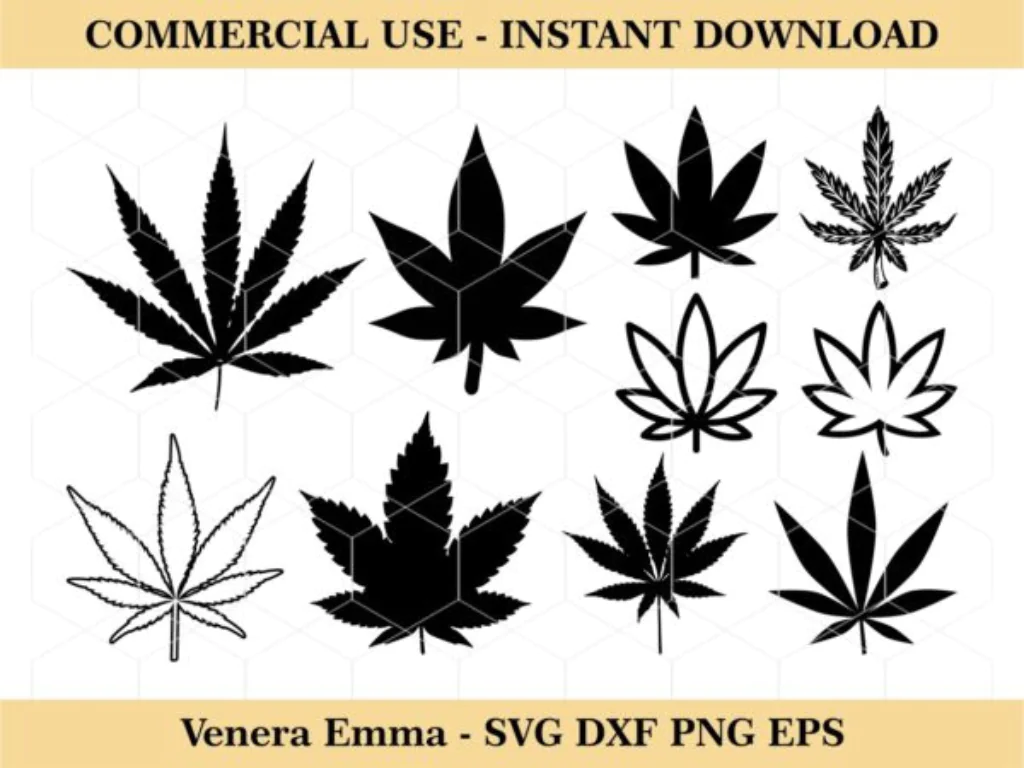 Marijuana Leaf SVG Cannabis Weed Pot Stoner Rolling Outline