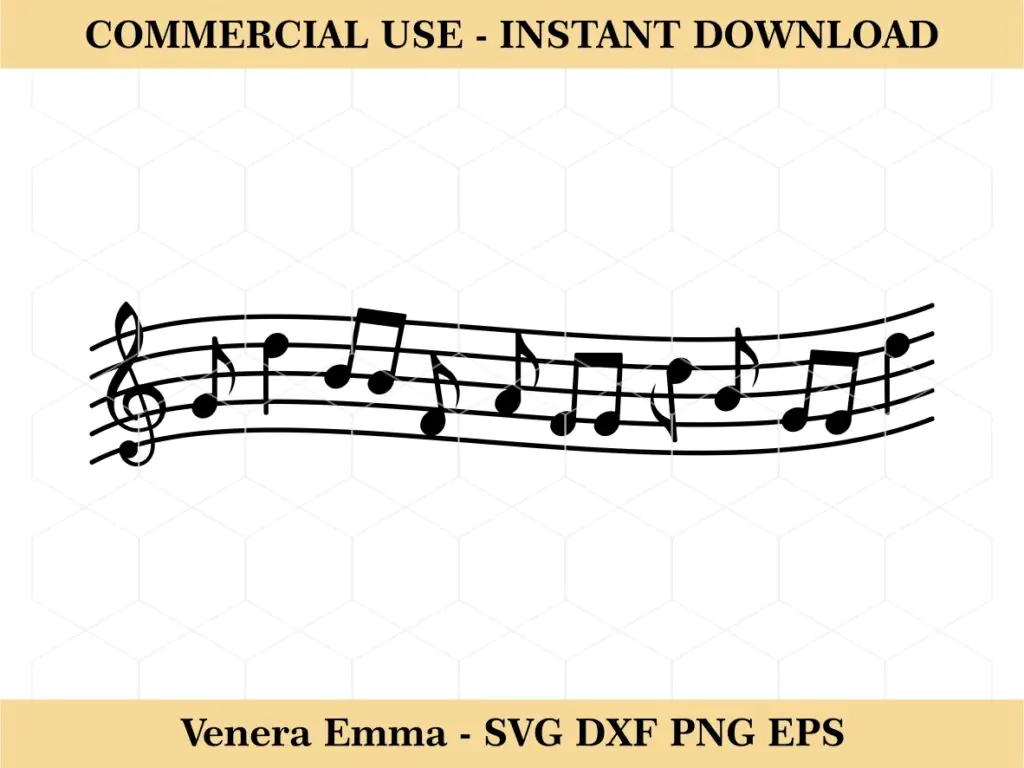 Music Staff with Notes Clipart Music Notes SVG