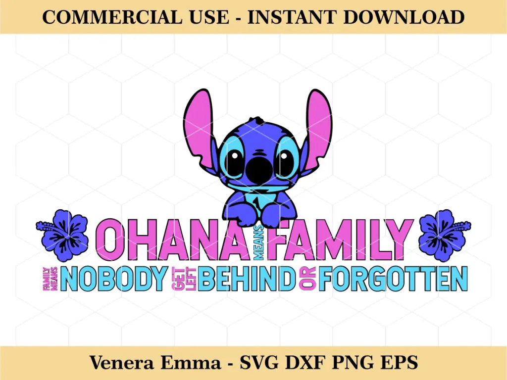 Ohana Means Family Lilo and Stitch SVG