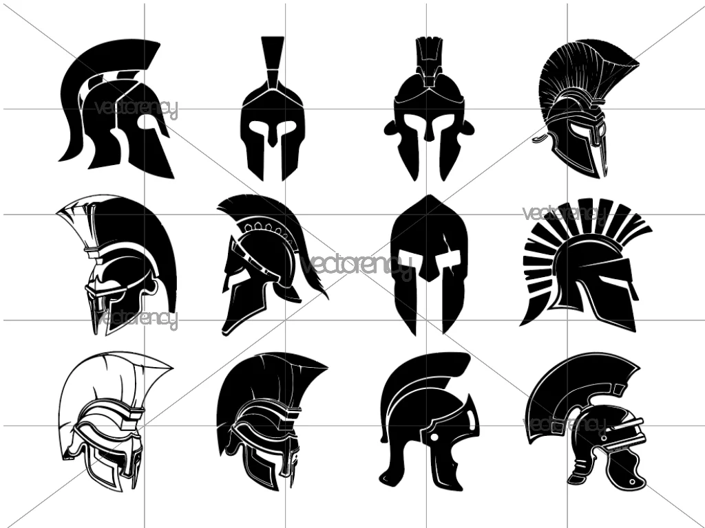 Greek Helmet SVG Greek Helmet Silhouette