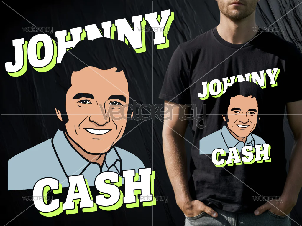 Johnny Cash Vector SVG PNG T-Shirt Design
