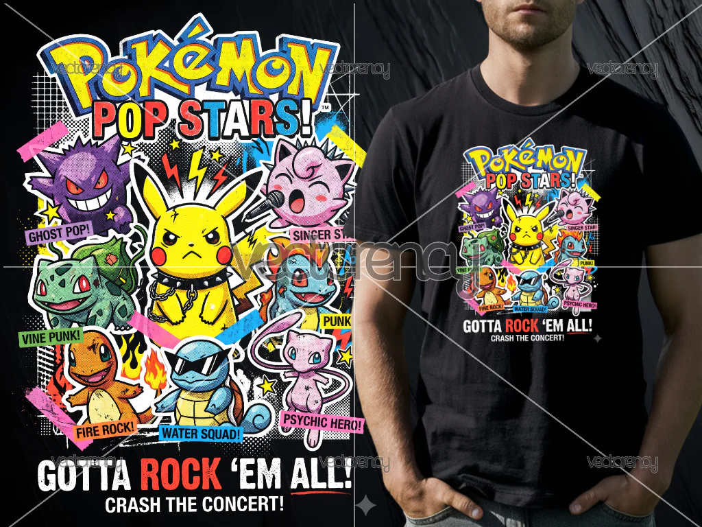 Pokemon DTF DTG File Halftone Raster Printable