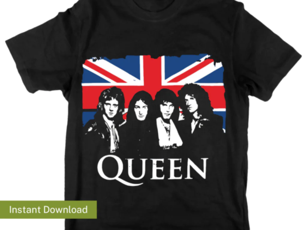 Queen Shirt Design Vector Music Queen Band PNG Sublimation Design