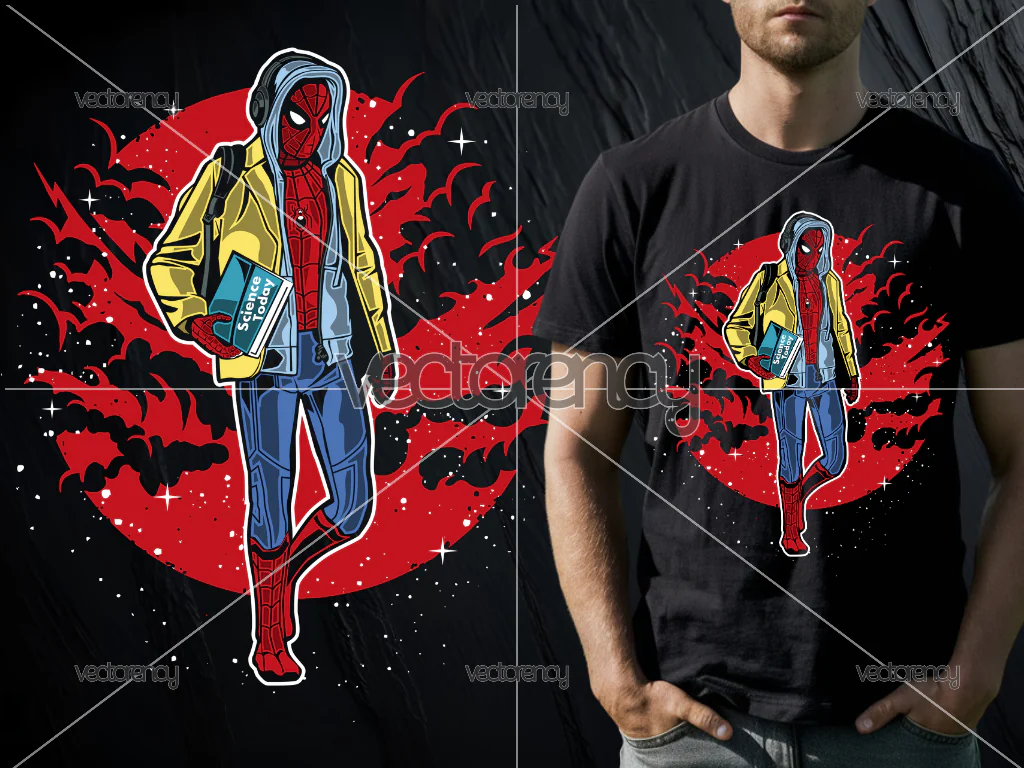 Spiderman T-Shirt Design for DTF Print PNG EPS