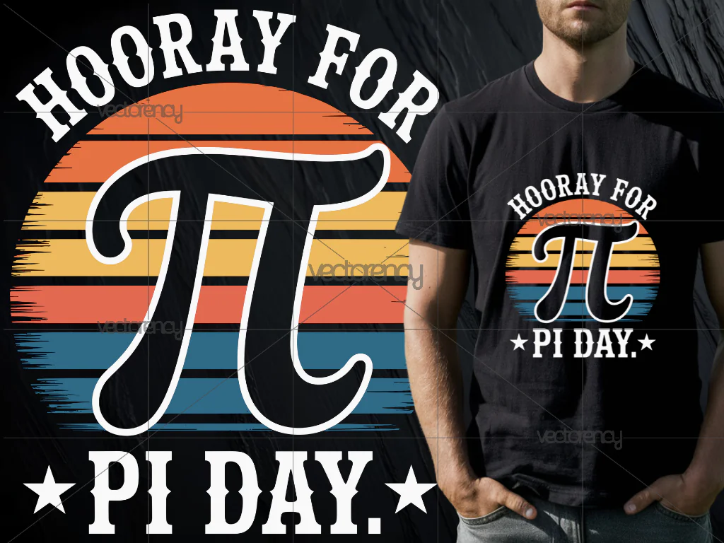 Pi Day Retro Design PNG HD