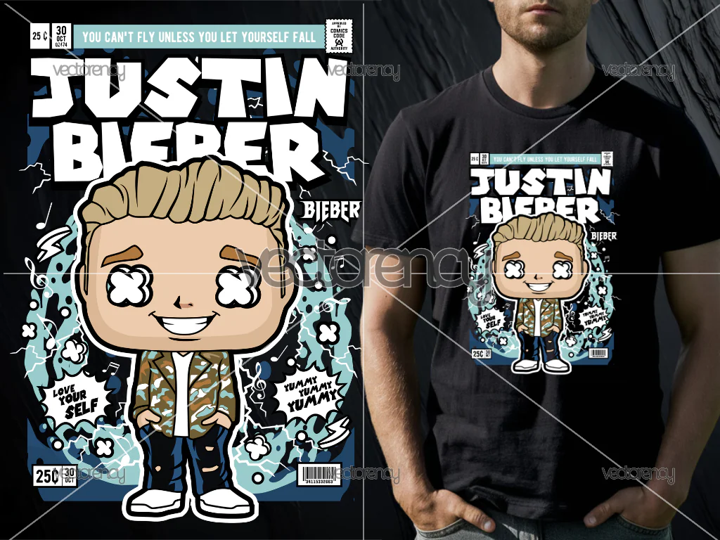 Cute Justin Bieber T-Shirt Design