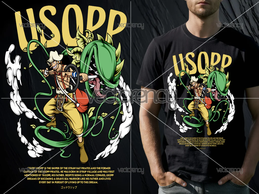 Usopp Anime PNG File for DTF Printing Download