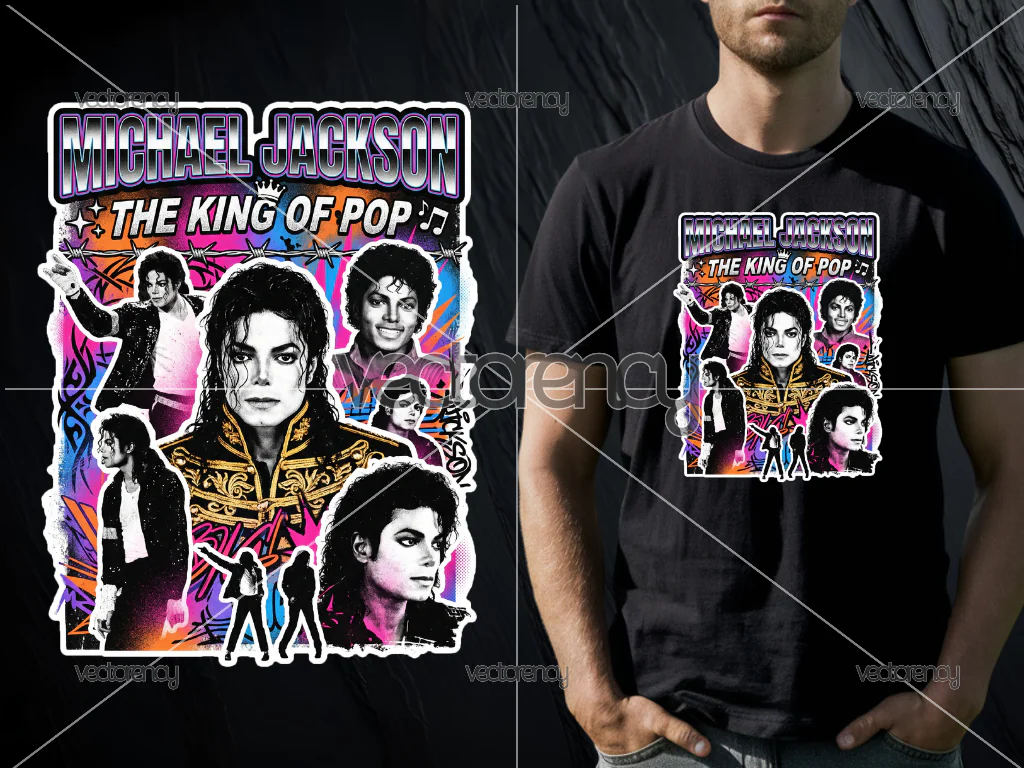 Michael Jackson 90s Styles T-Shirt King Of Pop Shirt PNG Digital Download