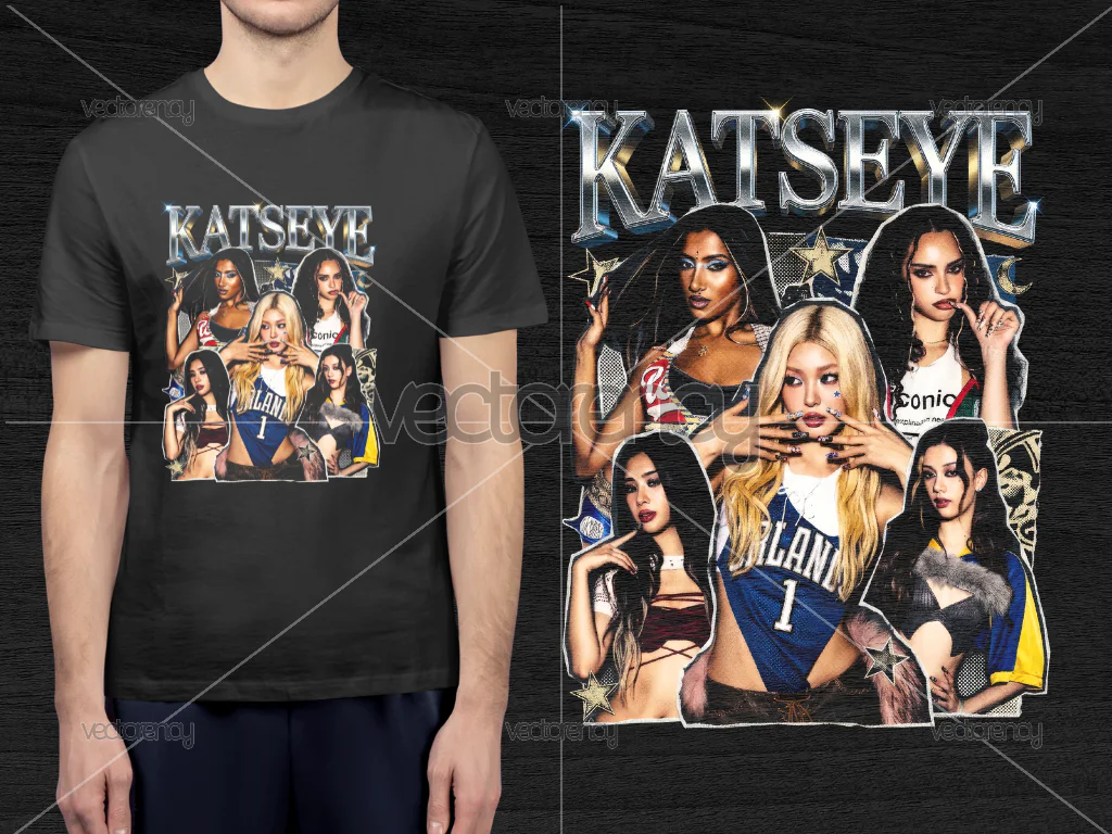 Katseye Bootleg T-shirt Download File PNG Halftone Raster DTF