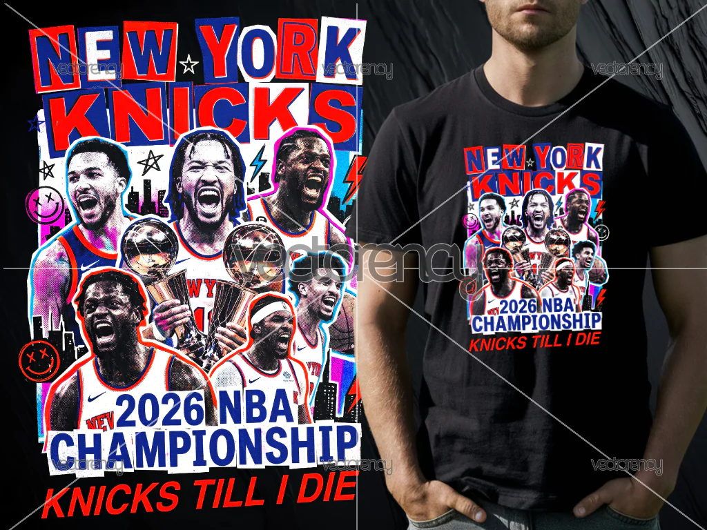 New York Knicks Bootleg DTF Raster Halftone Design
