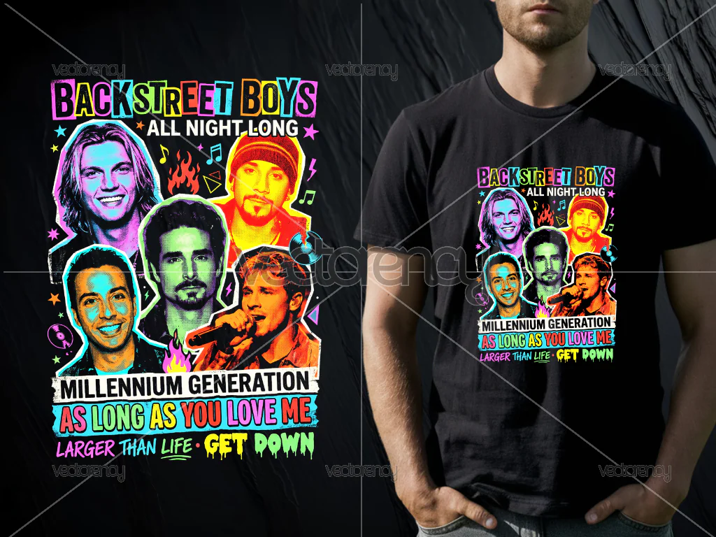 Backstreet Boys PNG File Halftone Raster for T-Shirt Printing DTF