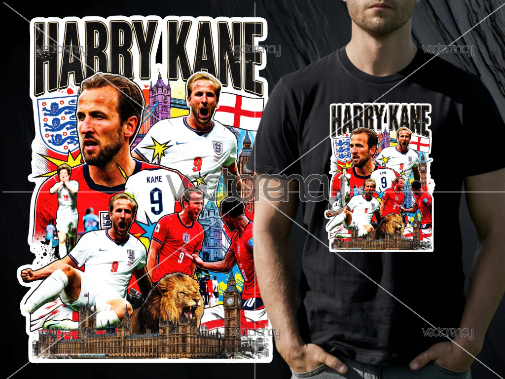 Harry Kane England PNG DTF Printing File Design HD Download