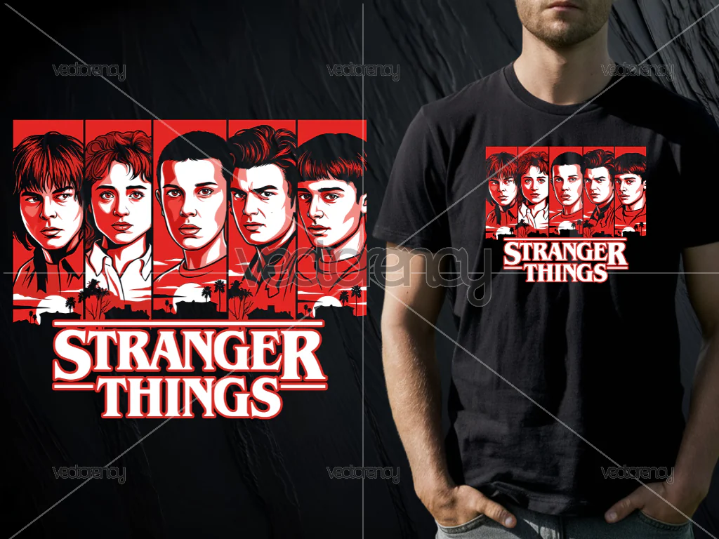Stranger Things Shirt Design PNG 2026