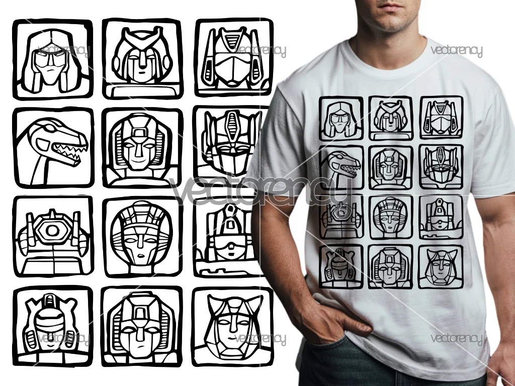 Transformers Movies PNG Black Outline