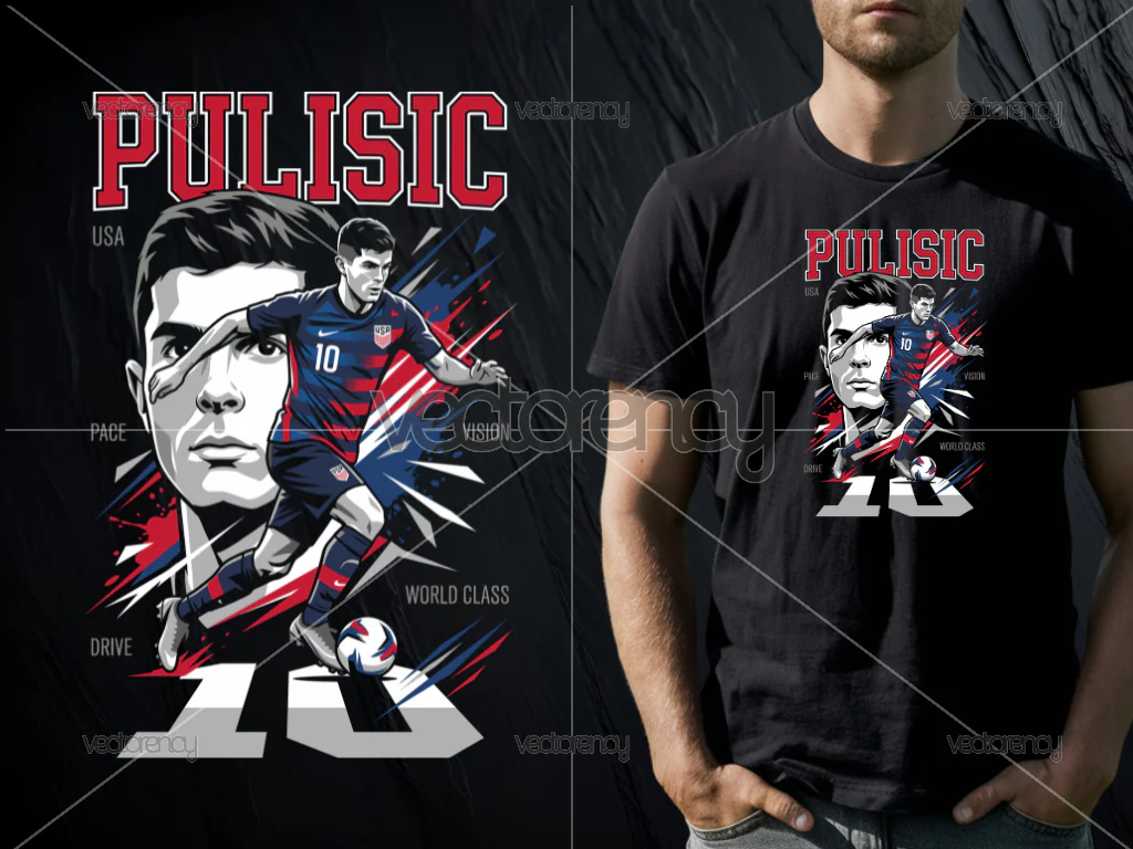 Christian Pulisic DTF File Print World Cup USA PNG