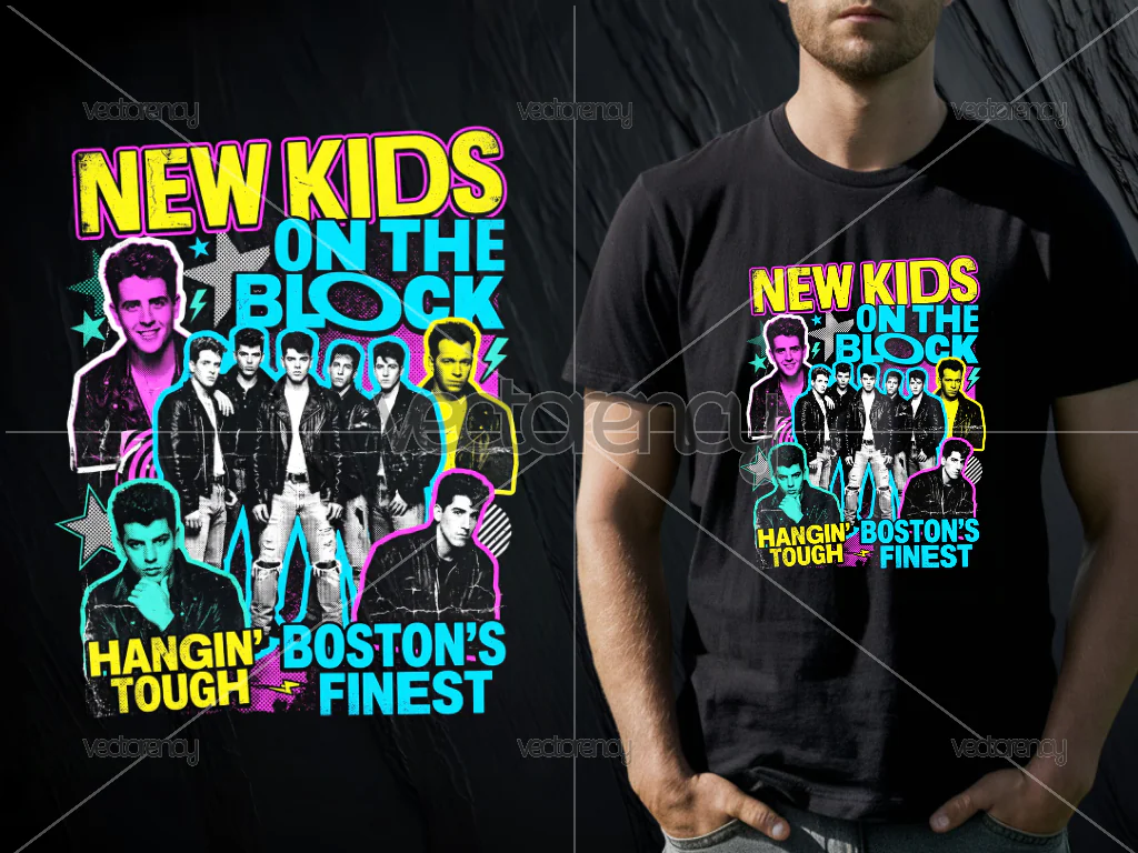 New Kids On The Block PNG File T-Shirt Printing DTF Halftone Raster