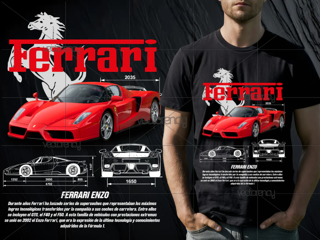 Ferrari Enzo Shirt Design DTF PNG Print