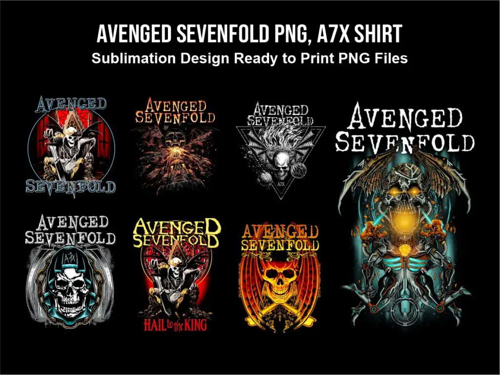 Avenged Sevenfold PNG, A7X Shirt Design Sublimation, DTF, DTG