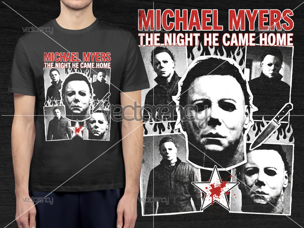 Michael Myers DTF Halftone Raster PNG Download