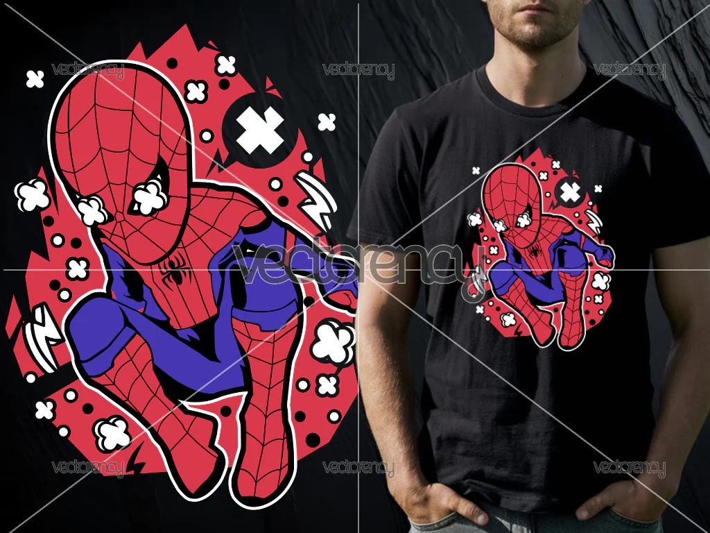 Cute Spiderman Design Cartoon Vector