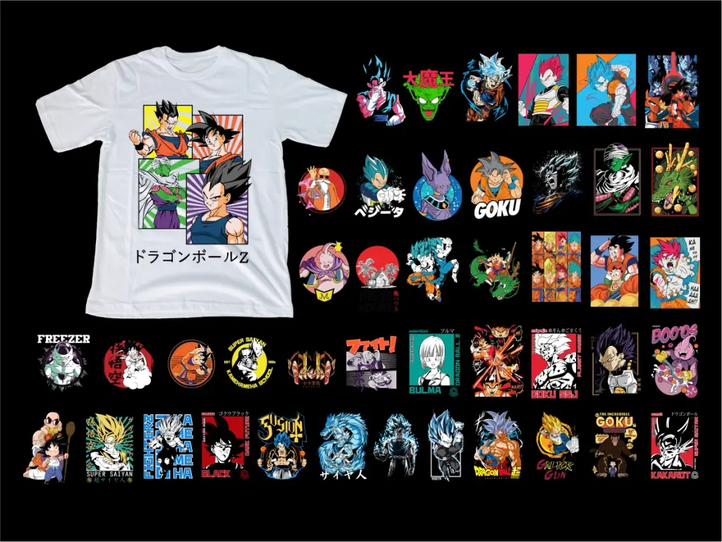 45 Drago Ball Z PNG for DTF DTG Sublimation